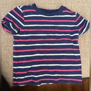 Janie and Jack Striped Kids T-Shirt - Blue and Pink